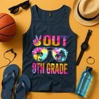 Peace Out 8th Grade Tie Dye Graduation Last Day Of School Tank Top thumb 4