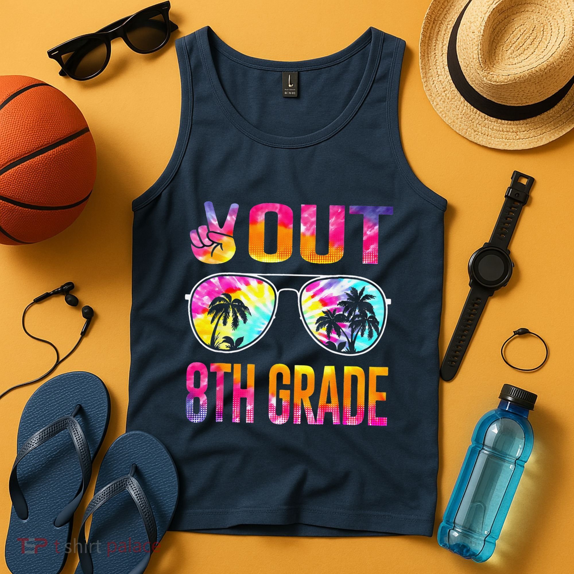 Peace Out 8th Grade Tie Dye Graduation Last Day Of School Tank Top