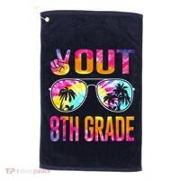 Peace Out 8th Grade Tie Dye Graduation Last Day Of School Golf Towel thumb 0