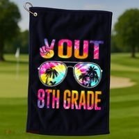 Peace Out 8th Grade Tie Dye Graduation Last Day Of School Golf Towel thumb 1
