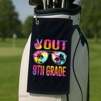 Peace Out 8th Grade Tie Dye Graduation Last Day Of School Golf Towel thumb 2