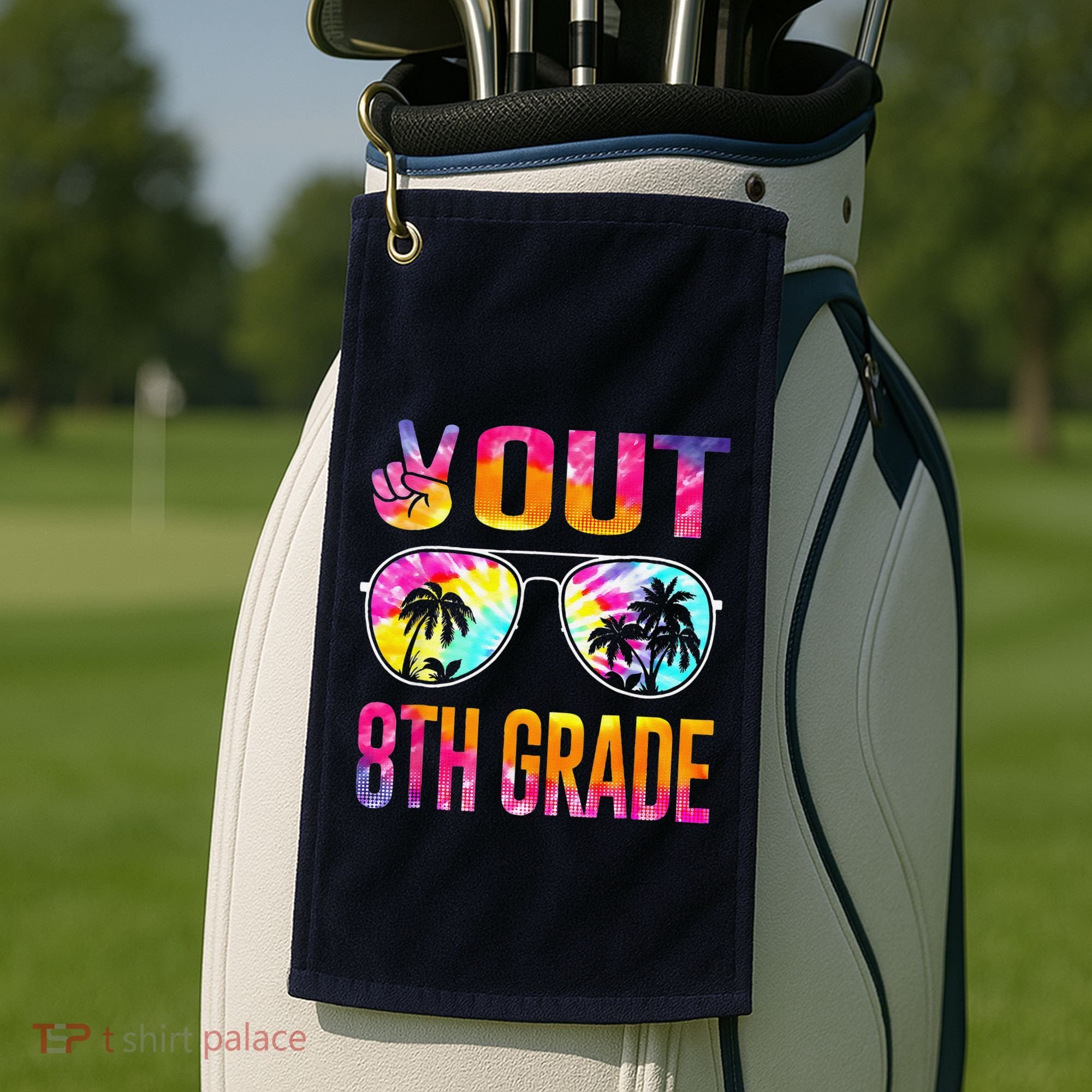 Peace Out 8th Grade Tie Dye Graduation Last Day Of School Golf Towel