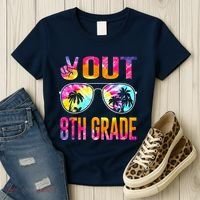 Peace Out 8th Grade Tie Dye Graduation Last Day Of School Women's T-Shirt thumb 3