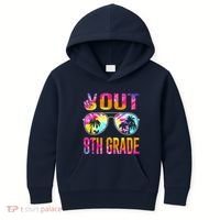 Peace Out 8th Grade Tie Dye Graduation Last Day Of School Kids Hoodie thumb 0