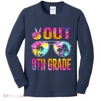 Peace Out 8th Grade Tie Dye Graduation Last Day Of School Kids Long Sleeve Shirt thumb 0