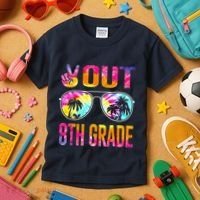 Peace Out 8th Grade Tie Dye Graduation Last Day Of School Kids T-Shirt thumb 3