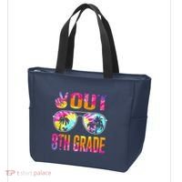 Peace Out 8th Grade Tie Dye Graduation Last Day Of School Tote Bag thumb 3