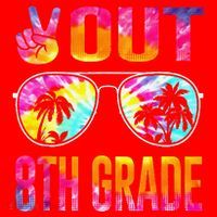 Peace Out 8th Grade Tie Dye Graduation Last Day Of School Santa Hat thumb 1