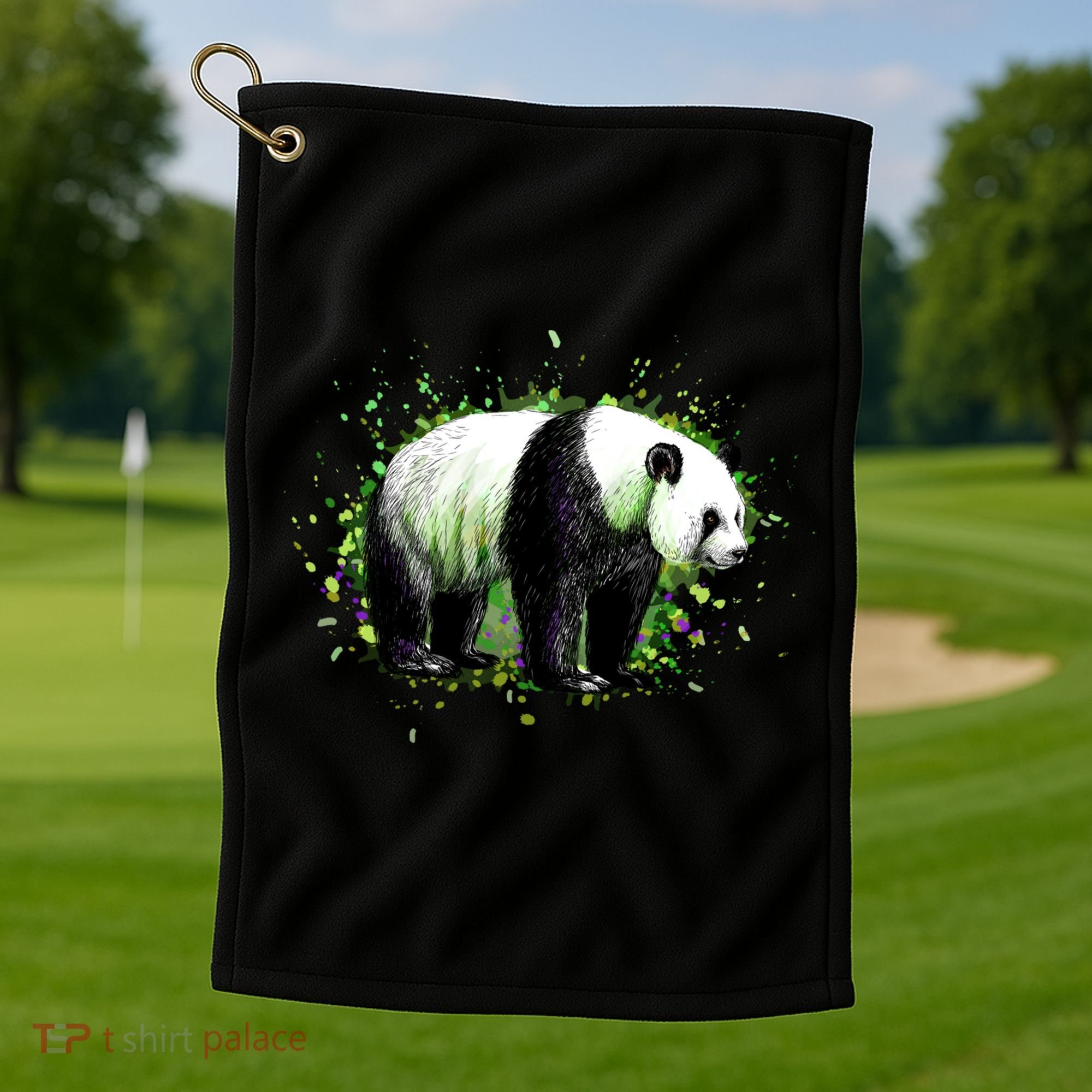 Portrait Of A Panda Bear Golf Towel