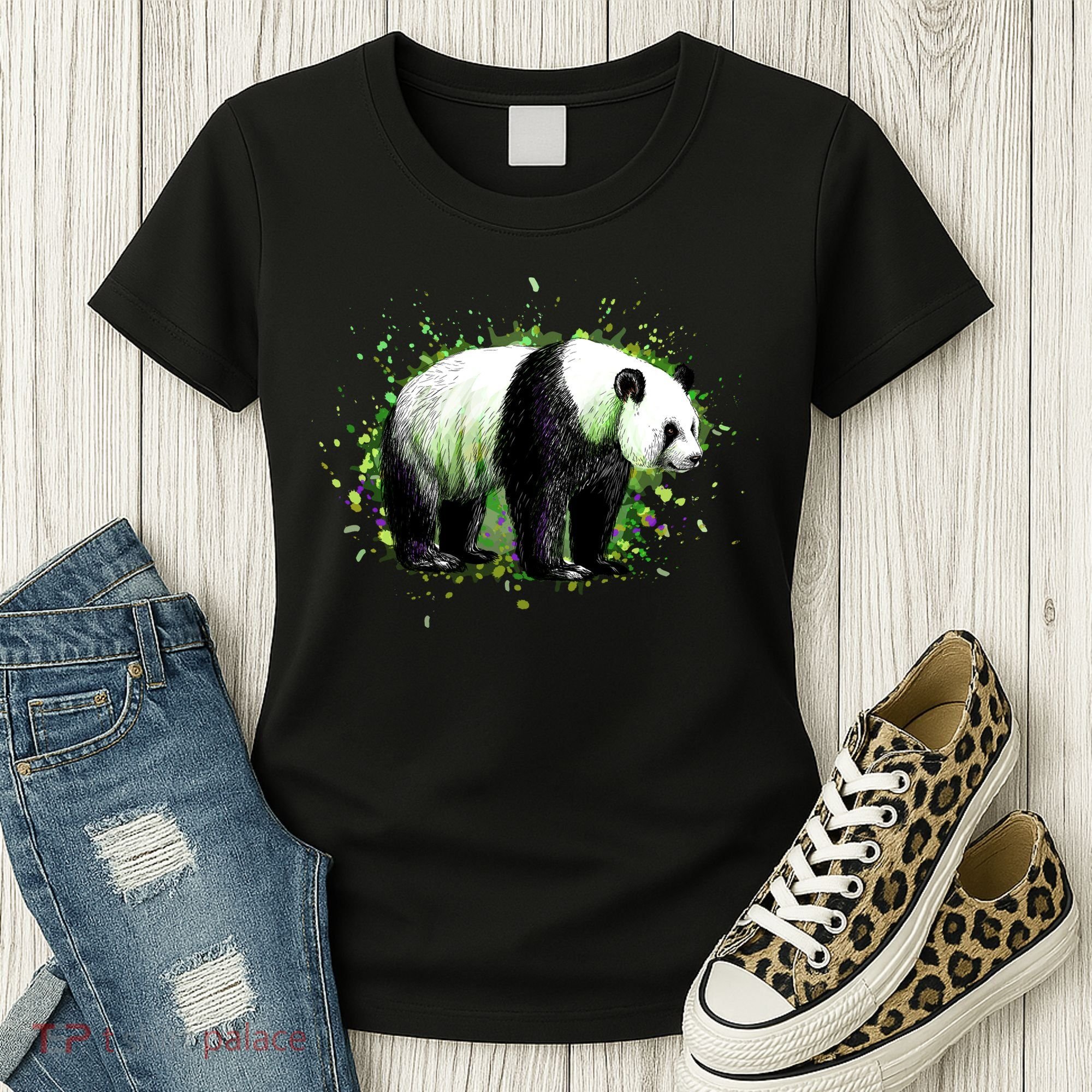 Portrait Of A Panda Bear Women's T-Shirt