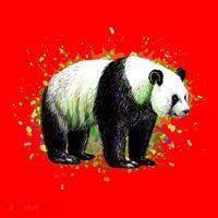 Portrait Of A Panda Bear Santa Hat thumb 1