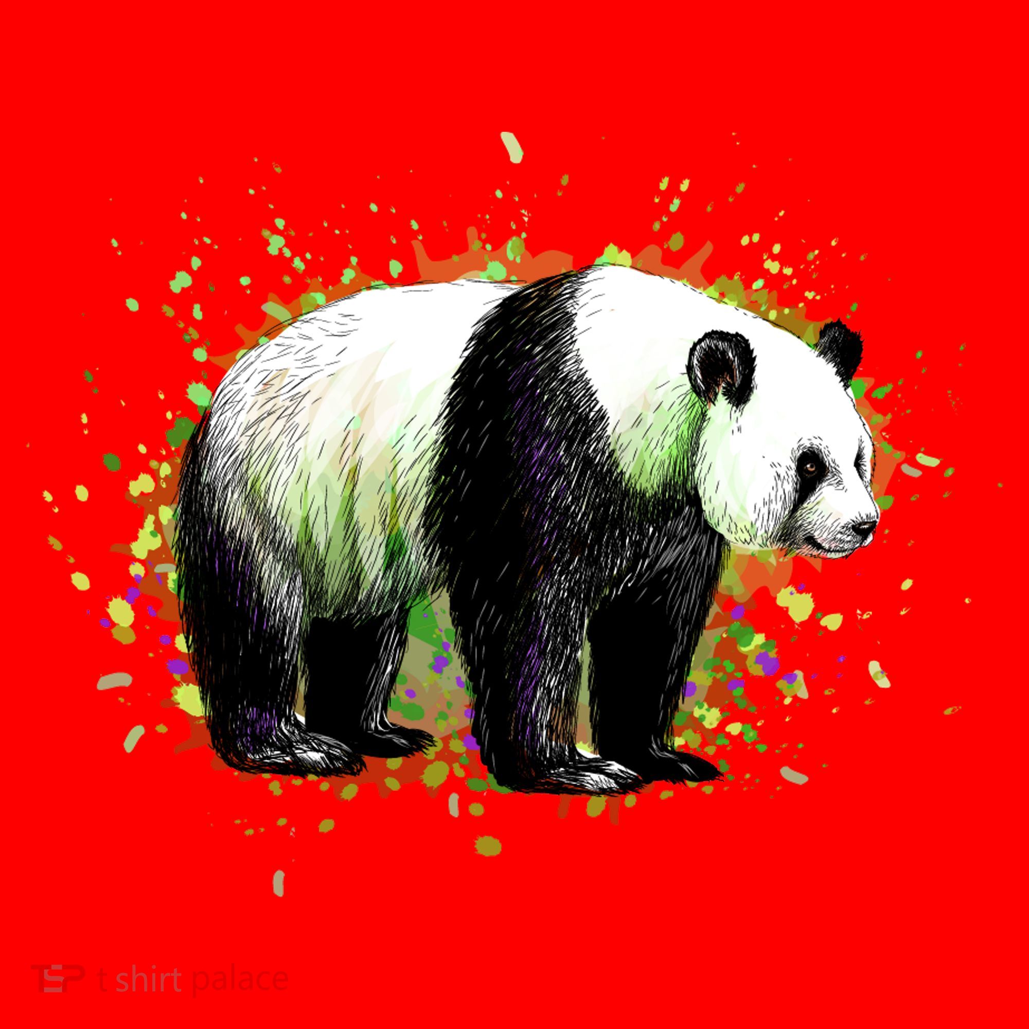 Portrait Of A Panda Bear Santa Hat