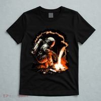 Parody Of Astronaut Becoming A Welder In Space T-Shirt thumb 5