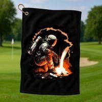 Parody Of Astronaut Becoming A Welder In Space Golf Towel thumb 1