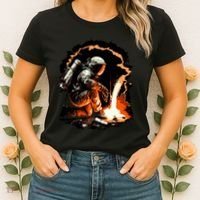 Parody Of Astronaut Becoming A Welder In Space Women's T-Shirt thumb 2