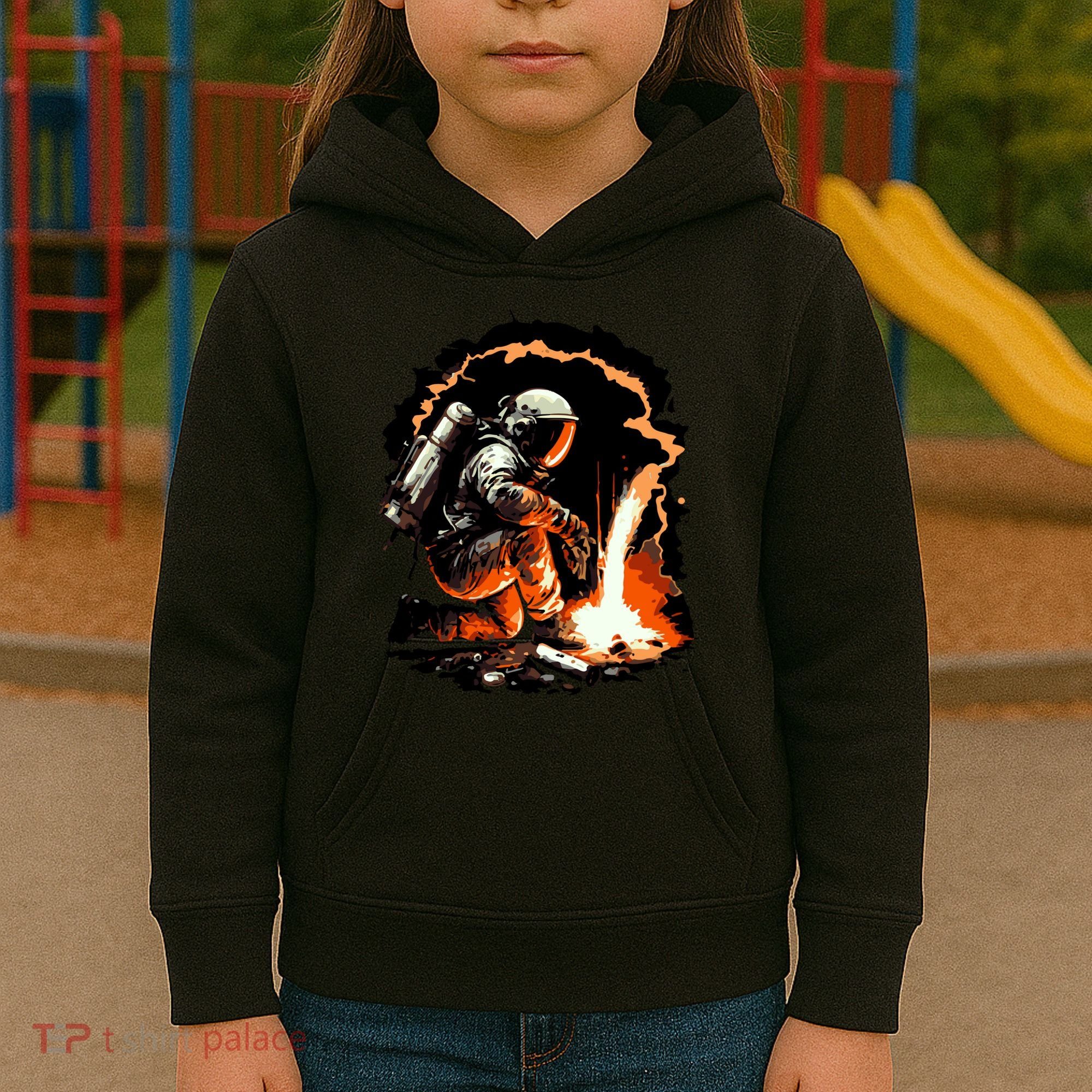 Parody Of Astronaut Becoming A Welder In Space Kids Hoodie