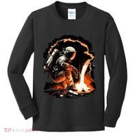 Parody Of Astronaut Becoming A Welder In Space Kids Long Sleeve Shirt thumb 0