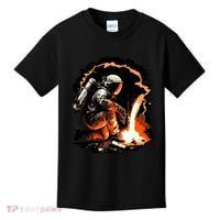 Parody Of Astronaut Becoming A Welder In Space Kids T-Shirt thumb 0