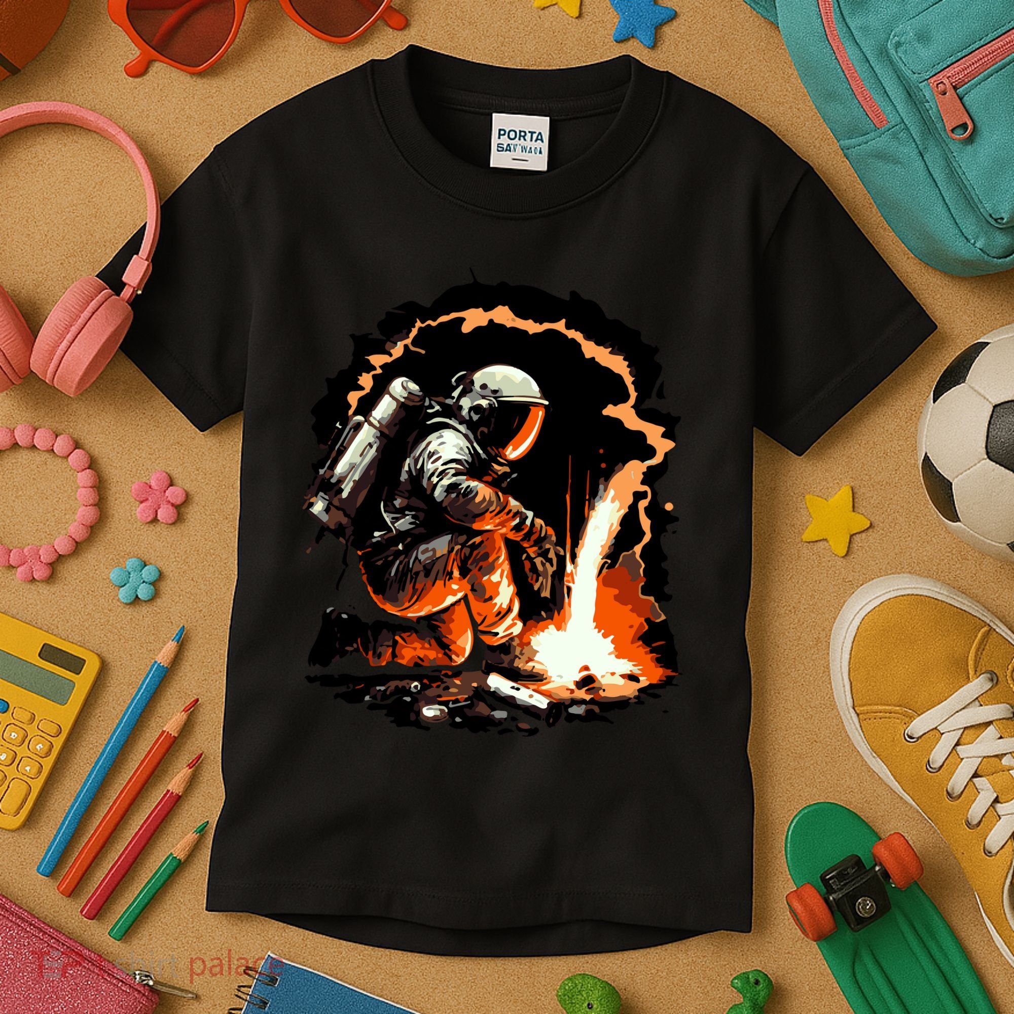 Parody Of Astronaut Becoming A Welder In Space Kids T-Shirt