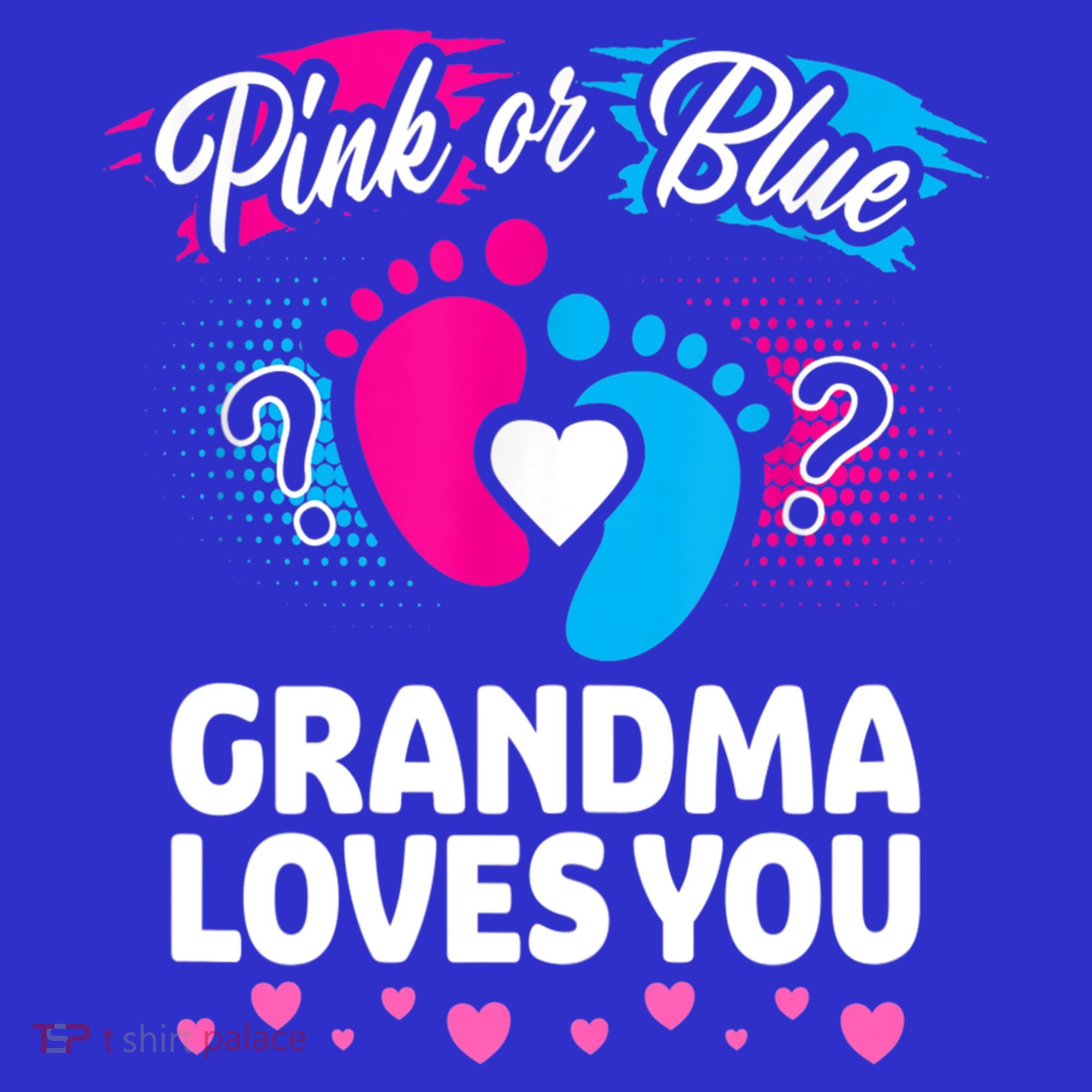Pink Or Blue Grandma Loves You Gift Gender Reveal Cool Gift Hoodie