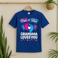 Pink Or Blue Grandma Loves You Gift Gender Reveal Cool Gift T-Shirt thumb 2