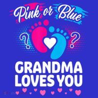 Pink Or Blue Grandma Loves You Gift Gender Reveal Cool Gift Polo thumb 2