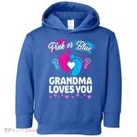 Pink Or Blue Grandma Loves You Gift Gender Reveal Cool Gift Toddler Hoodie thumb 0