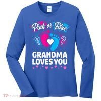 Pink Or Blue Grandma Loves You Gift Gender Reveal Cool Gift Women's Long Sleeve Shirt thumb 0
