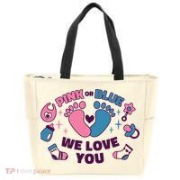Pink Or Blue We Love You Pregnancy Reveal Tote Bag thumb 0
