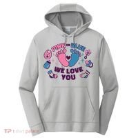 Pink Or Blue We Love You Pregnancy Reveal Performance Fleece Hoodie thumb 0