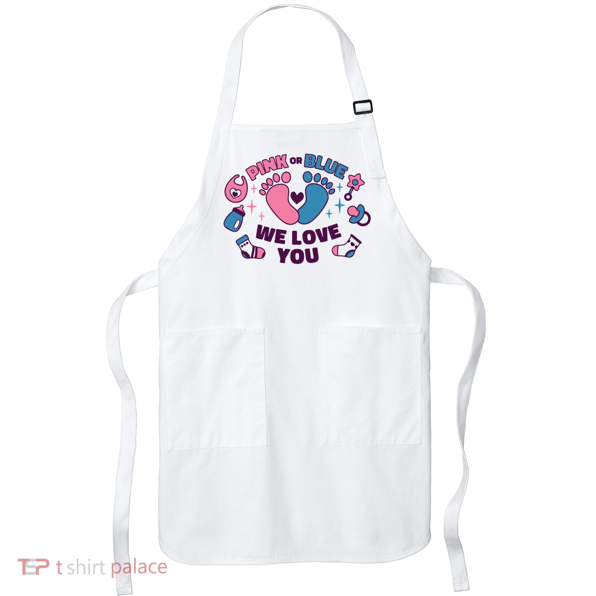 Pink Or Blue We Love You Pregnancy Reveal Apron