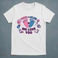 Pink Or Blue We Love You Pregnancy Reveal T-Shirt thumb 5