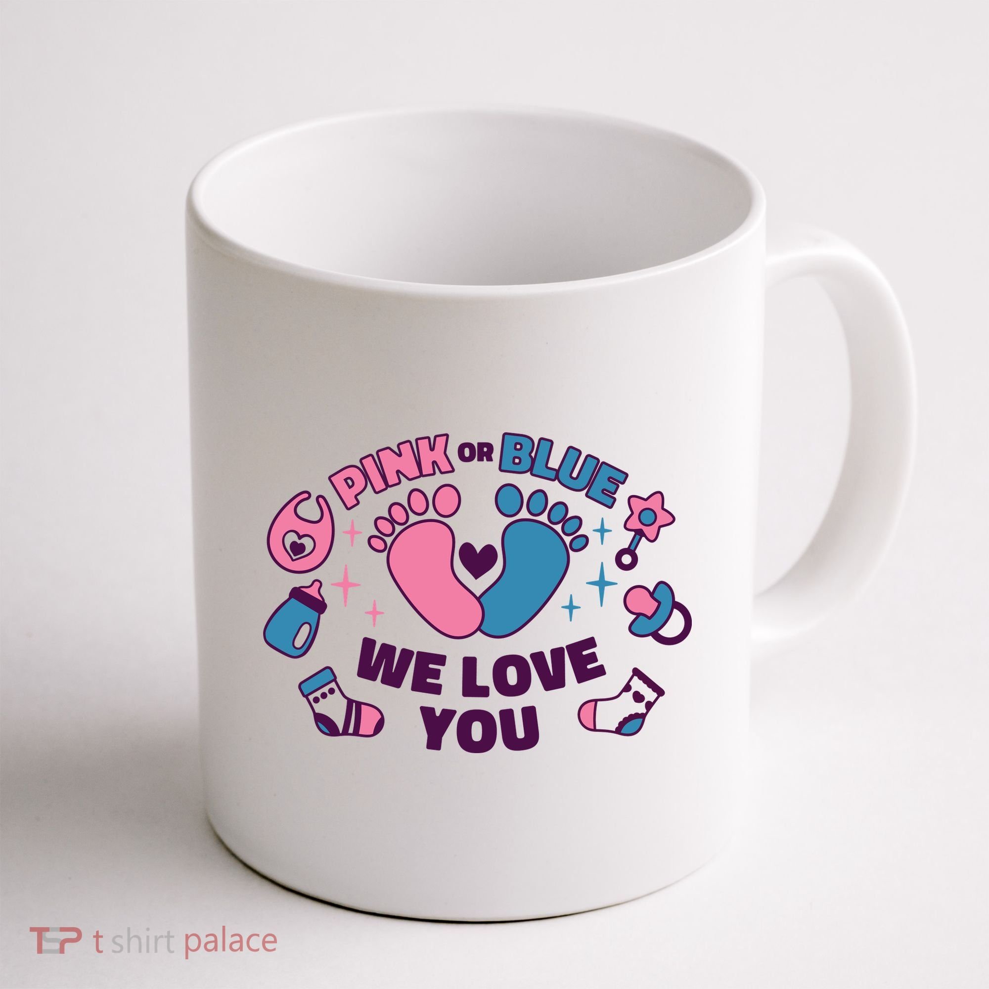 Pink Or Blue We Love You Pregnancy Reveal Coffee Mug
