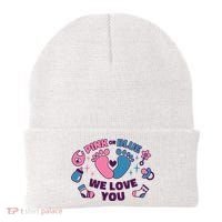 Pink Or Blue We Love You Pregnancy Reveal Beanie thumb 0