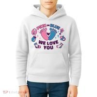 Pink Or Blue We Love You Pregnancy Reveal Kids Hoodie thumb 4