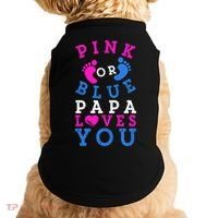 Pink Or Blue Papa Loves You Gift Gender Reveal Great Gift Doggie Tank thumb 0