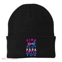Pink Or Blue Papa Loves You Gift Gender Reveal Great Gift Beanie thumb 0