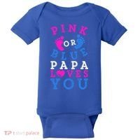 Pink Or Blue Papa Loves You Gift Gender Reveal Great Gift Baby Bodysuit thumb 0