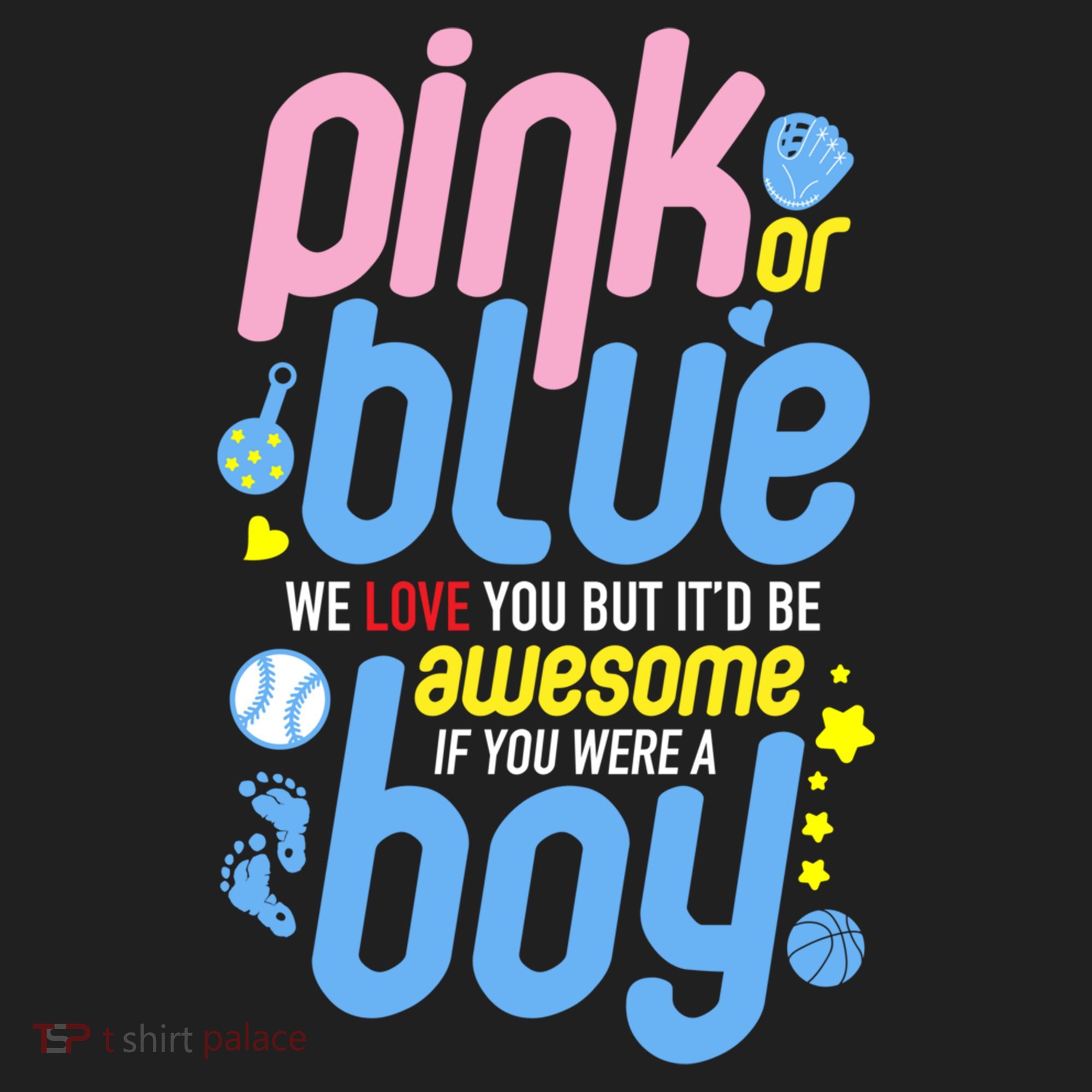 Pink Or Blue We Love You But Awesome If Boy Gender Reveal Gift Beanie