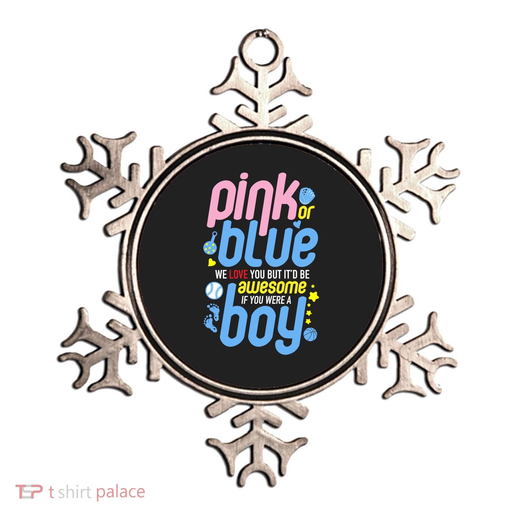 Pink Or Blue We Love You But Awesome If Boy Gender Reveal Gift Ornament