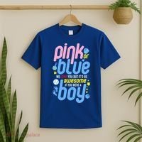 Pink Or Blue We Love You But Awesome If Boy Gender Reveal Gift T-Shirt thumb 2