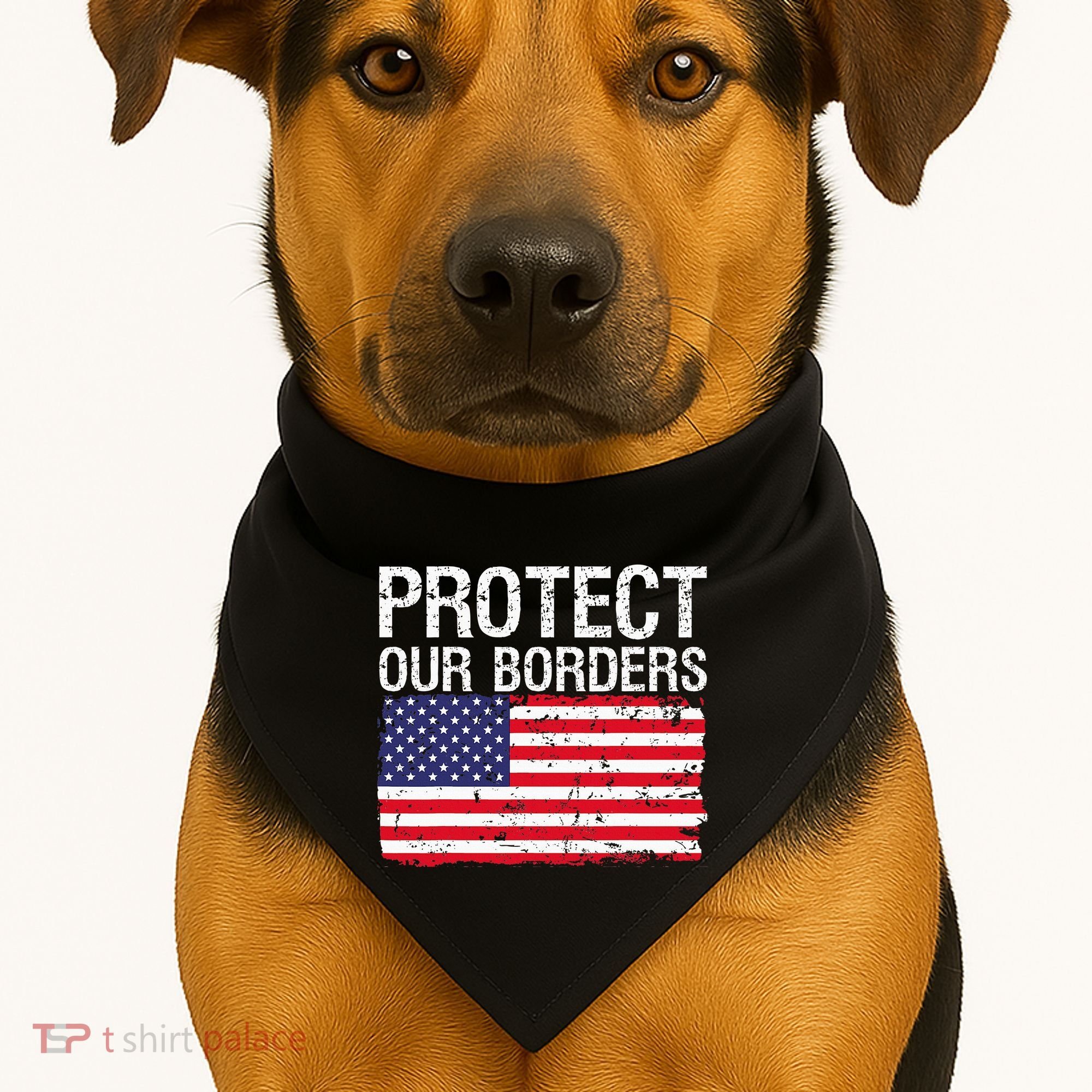 Protect Our Borders Law Enforcement Legal Immigration USA-Made Doggie Bandana