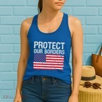Protect Our Borders Law Enforcement Legal Immigration Women's Tank Top thumb 2