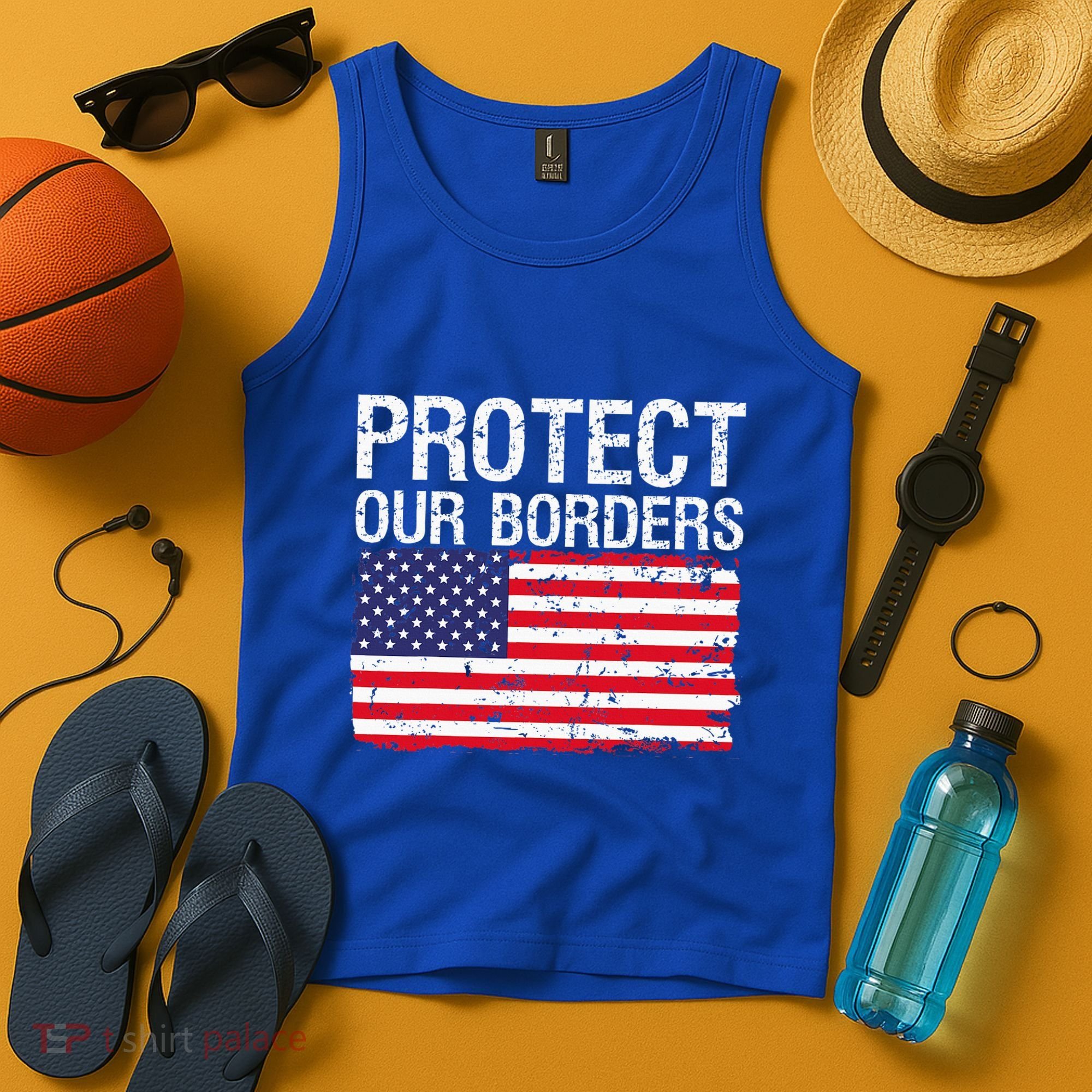Protect Our Borders Law Enforcement Legal Immigration Tank Top