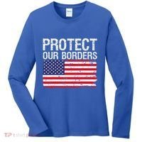 Protect Our Borders Law Enforcement Legal Immigration Women's Long Sleeve Shirt thumb 0