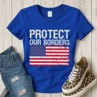 Protect Our Borders Law Enforcement Legal Immigration Women's T-Shirt thumb 3