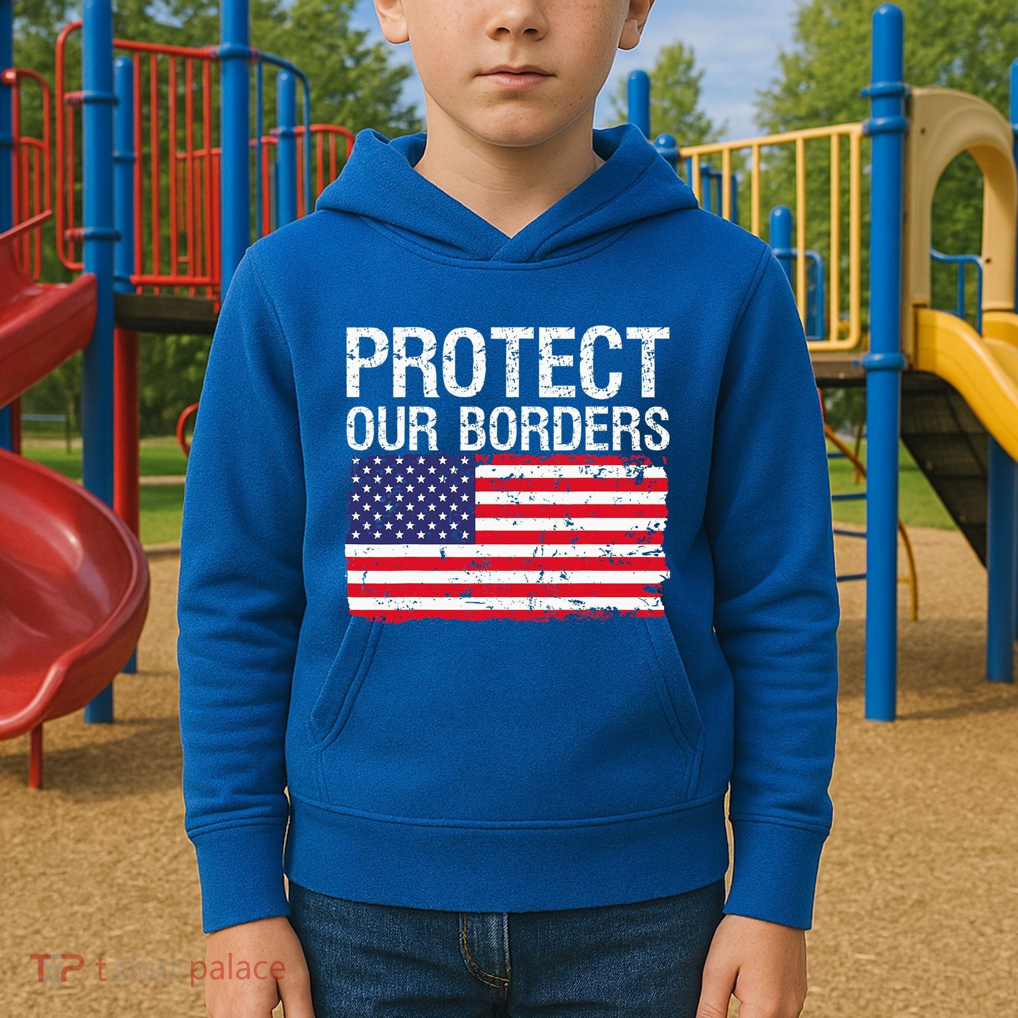 Protect Our Borders Law Enforcement Legal Immigration Kids Hoodie