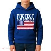Protect Our Borders Law Enforcement Legal Immigration Kids Hoodie thumb 4