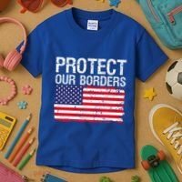 Protect Our Borders Law Enforcement Legal Immigration Kids T-Shirt thumb 3