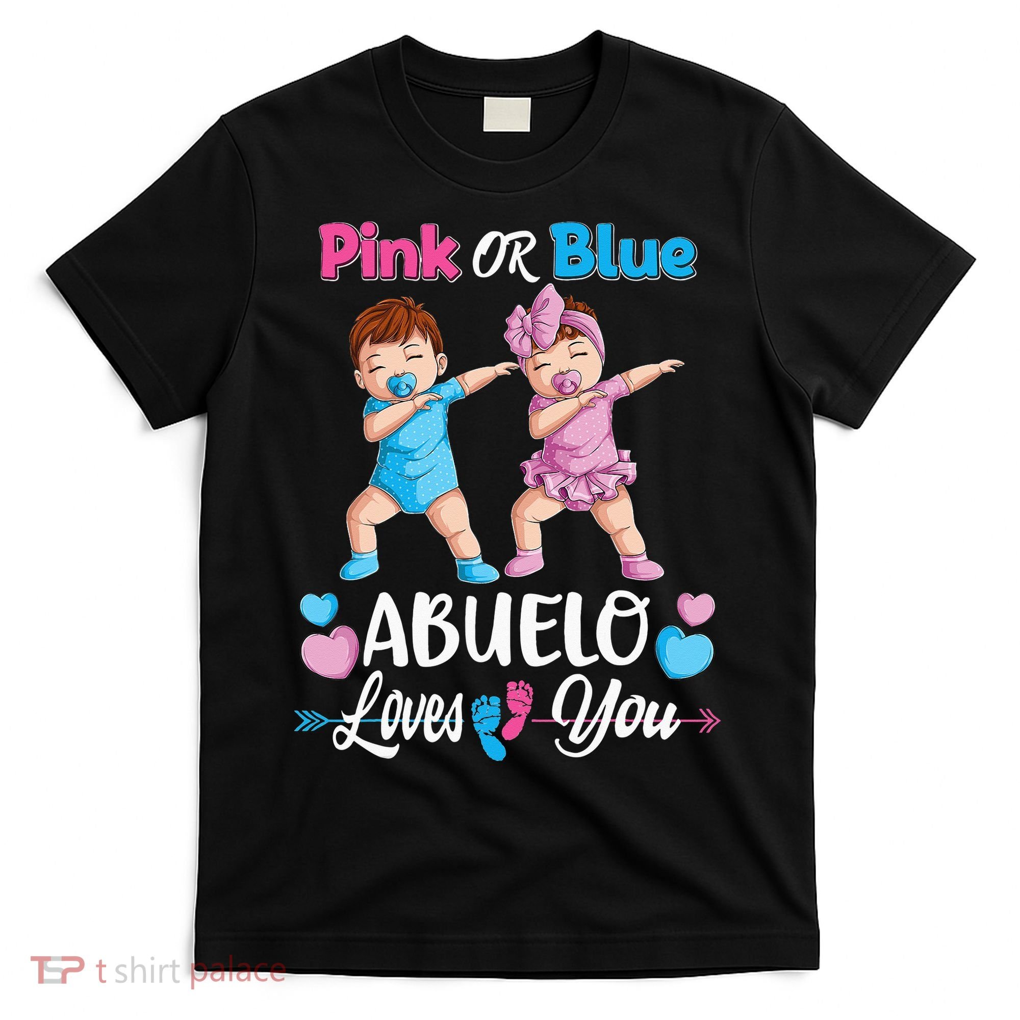 Pink Or Blue Abuelo Loves You Baby Gender Reveal Party T-Shirt